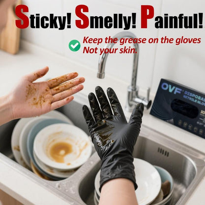 🔥 Heavy Duty Nitrile Gloves,6mil-50 Count
